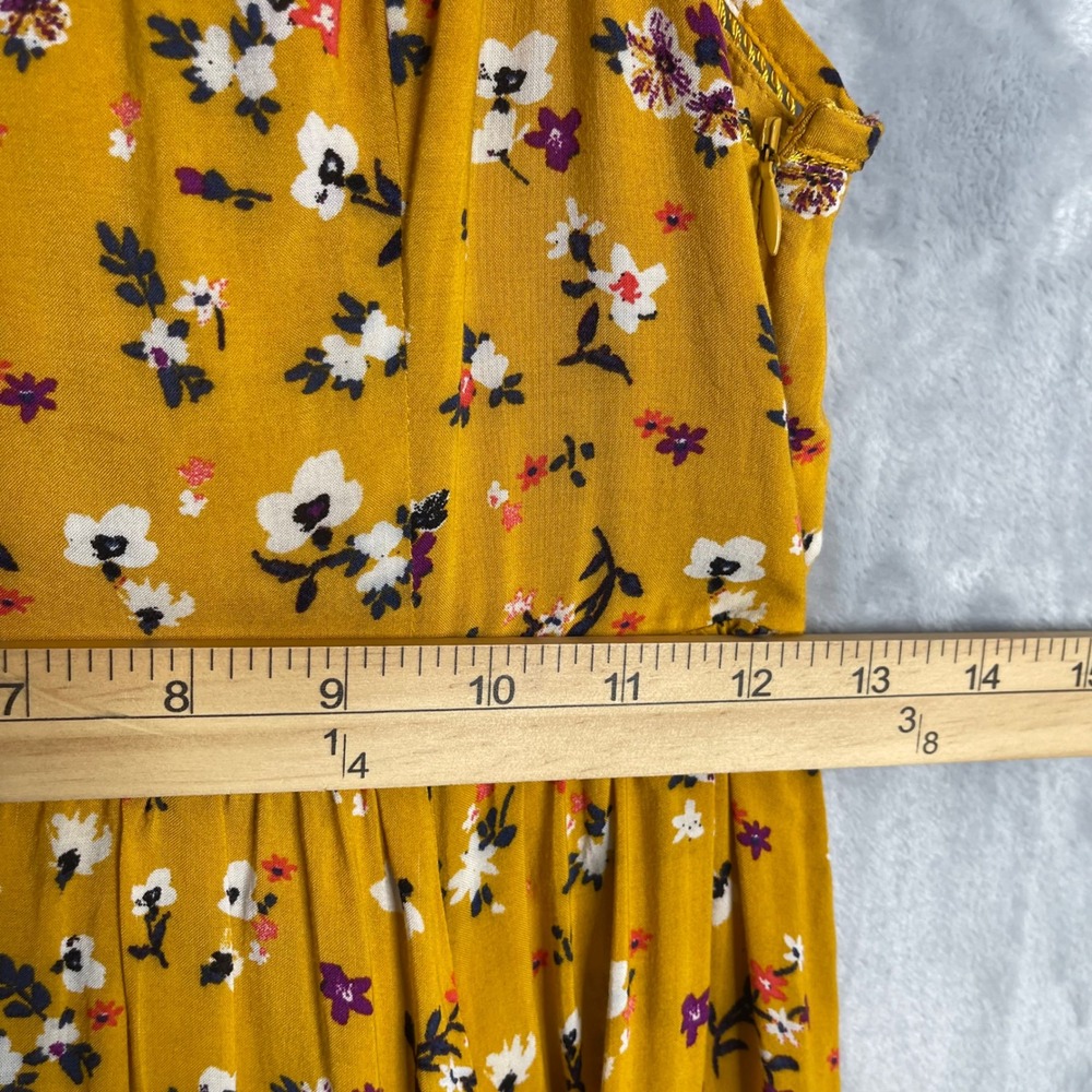 Cooperative Cindy Dress Womens 2 Mustard Yellow Ditsy Floral Preppy Cottage Boho - Picture 7 of 9